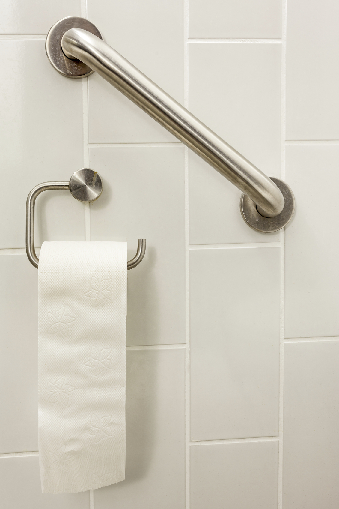 a toilet roll holder and grabrail showing an accessible bathroom in disabled holiday accommodation